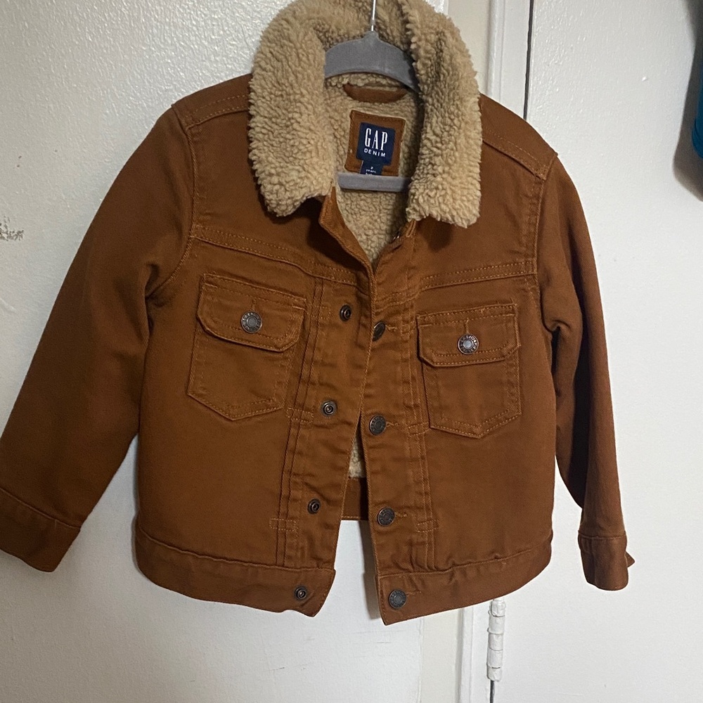 GAP Kids Tan Sherpa-Lined Jean Jacket